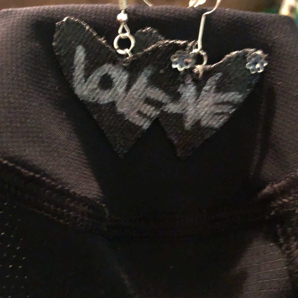 Handmade blue Jean earrings
